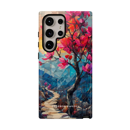 Vibrant Geometric Tree Landscape Samsung S24 - Tough Phone Case