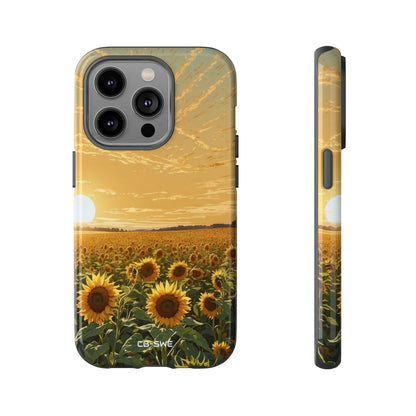 Sunflowers Embrace Sunset - iPhone Case
