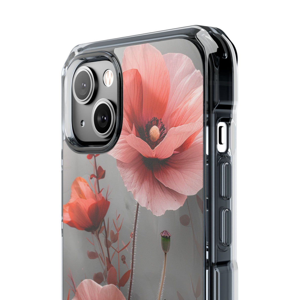 Coral Elegance - Handyhülle für iPhone (Clear Impact - Magnetisch)