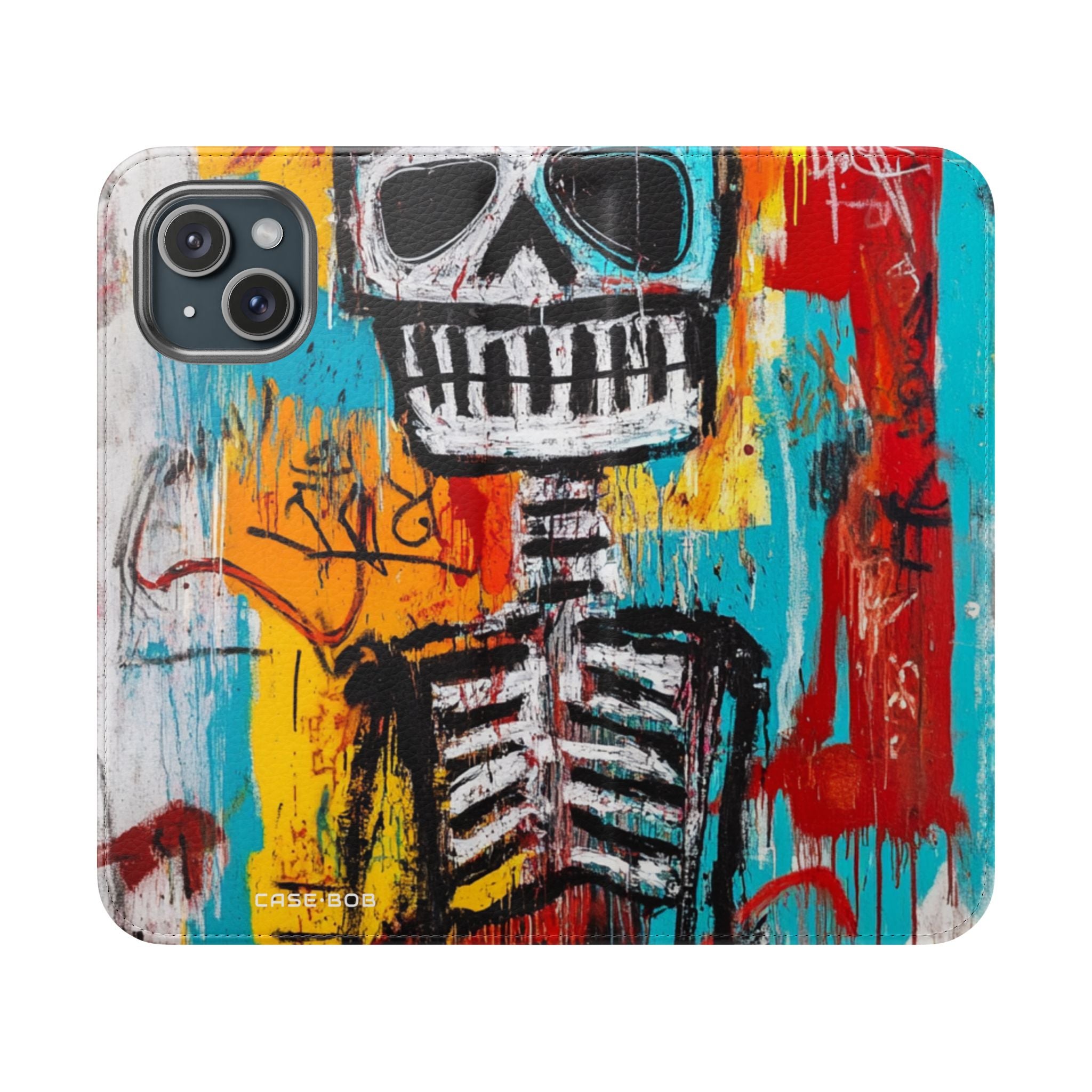 Neon Skull Chaos - iPhone 15 Case - Wallet