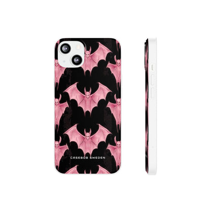 Gothic Pink Bats Aflame iPhone 13 - Flexi Phone Case