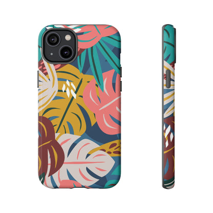 Tropical Leaf Mono - Protective Phone Case