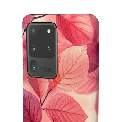 Elegant Pink Leaves Samsung S20 - Slim Phone Case