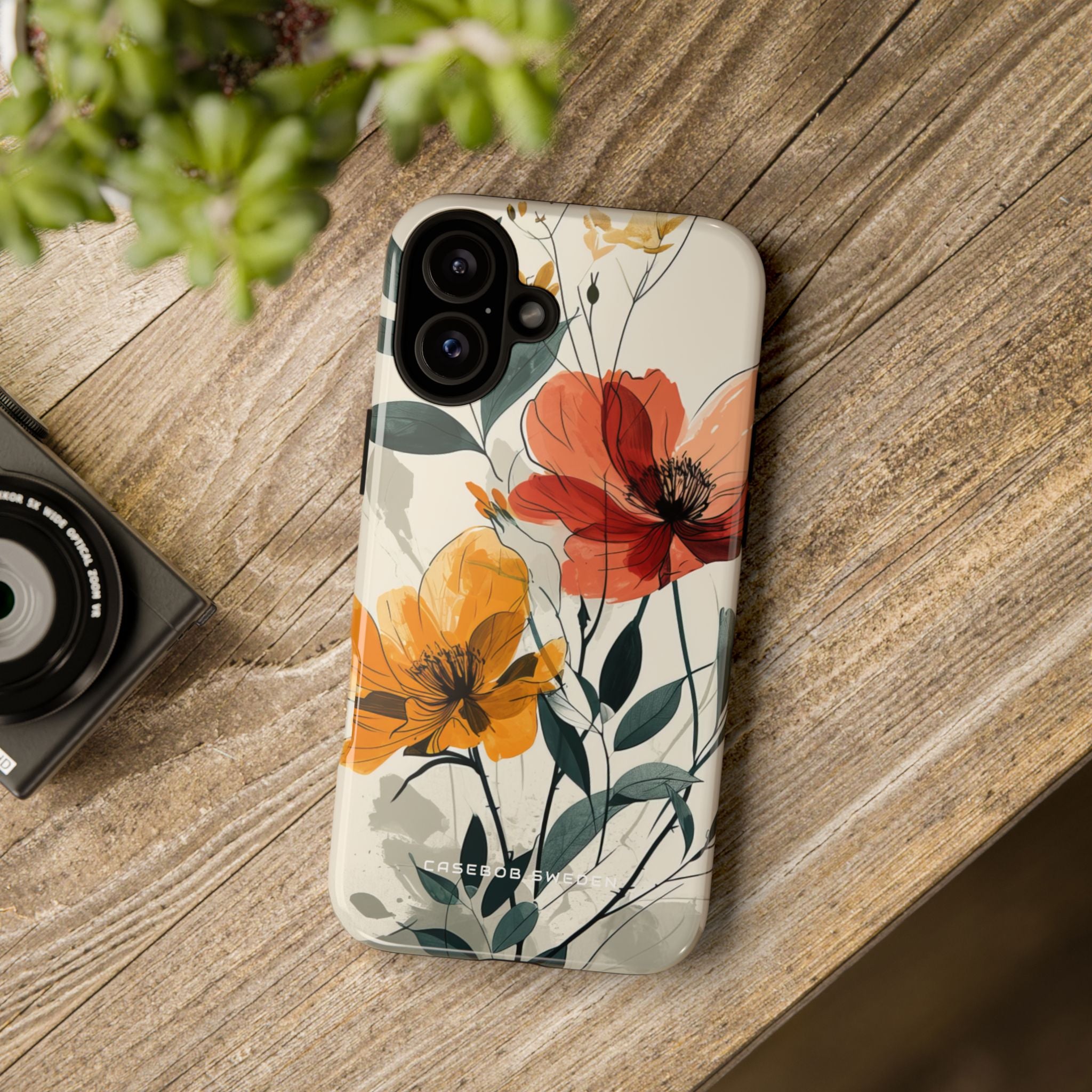 Elegant Floral Harmony iPhone 16 - Tough Phone Case