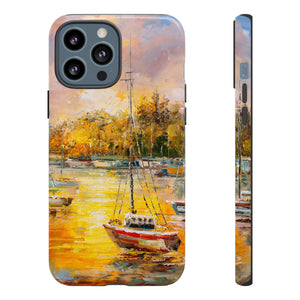 Oil Painting - Harbor View - Protective Phone Case