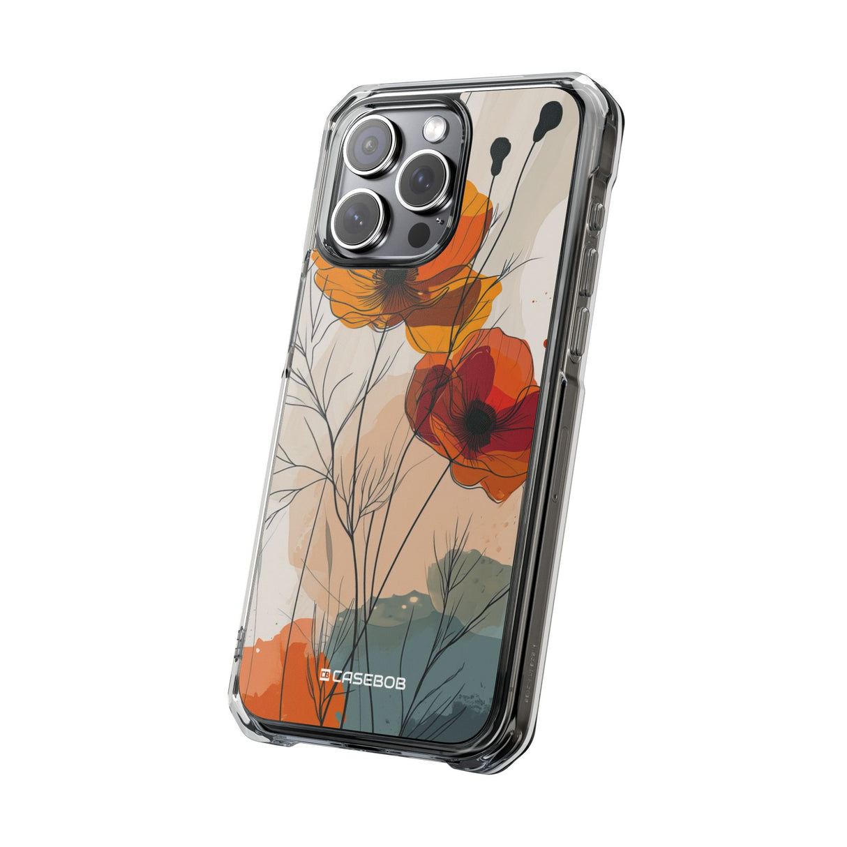 Fiery Floral Abstraction - Phone Case for iPhone (Clear Impact - Magnetic)