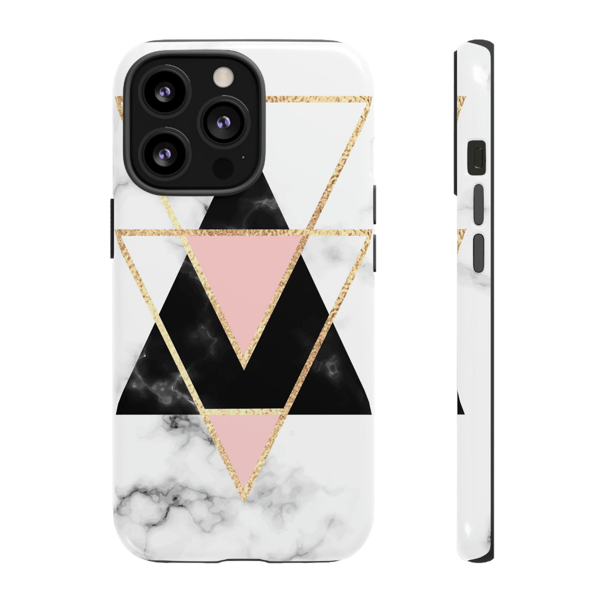 Marble Triangles - Protective Phone Case