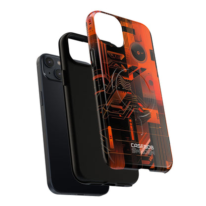 Orange Circuit Dreams iPhone 14 - Tough+