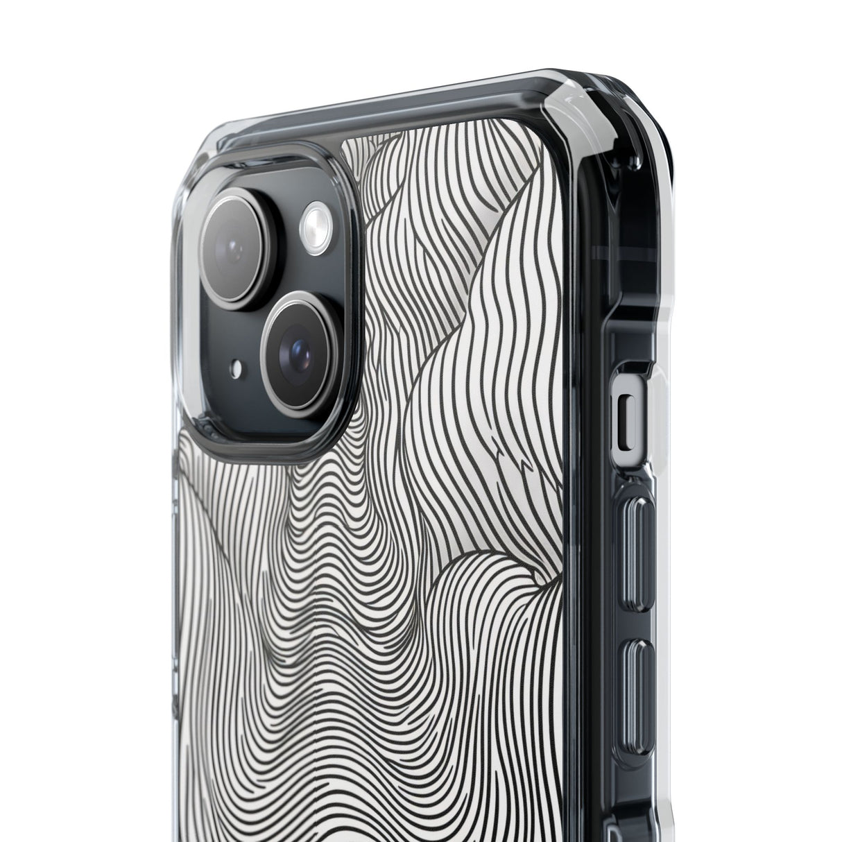 Fluid Waves - Phone Case for iPhone (Clear Impact - Magnetic)