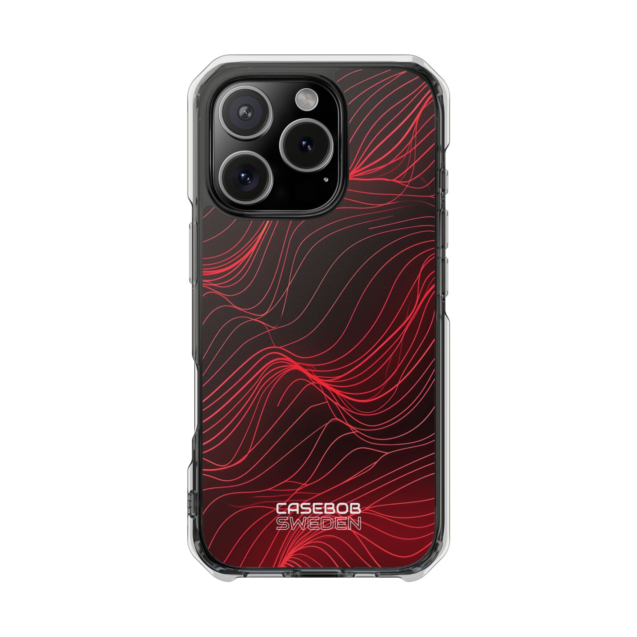 Crimson Waveform Flow iPhone 16 - Impact Clear+