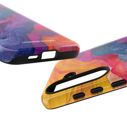 Vibrant Abstract Waves - Tough Samsung S24 Phone Case