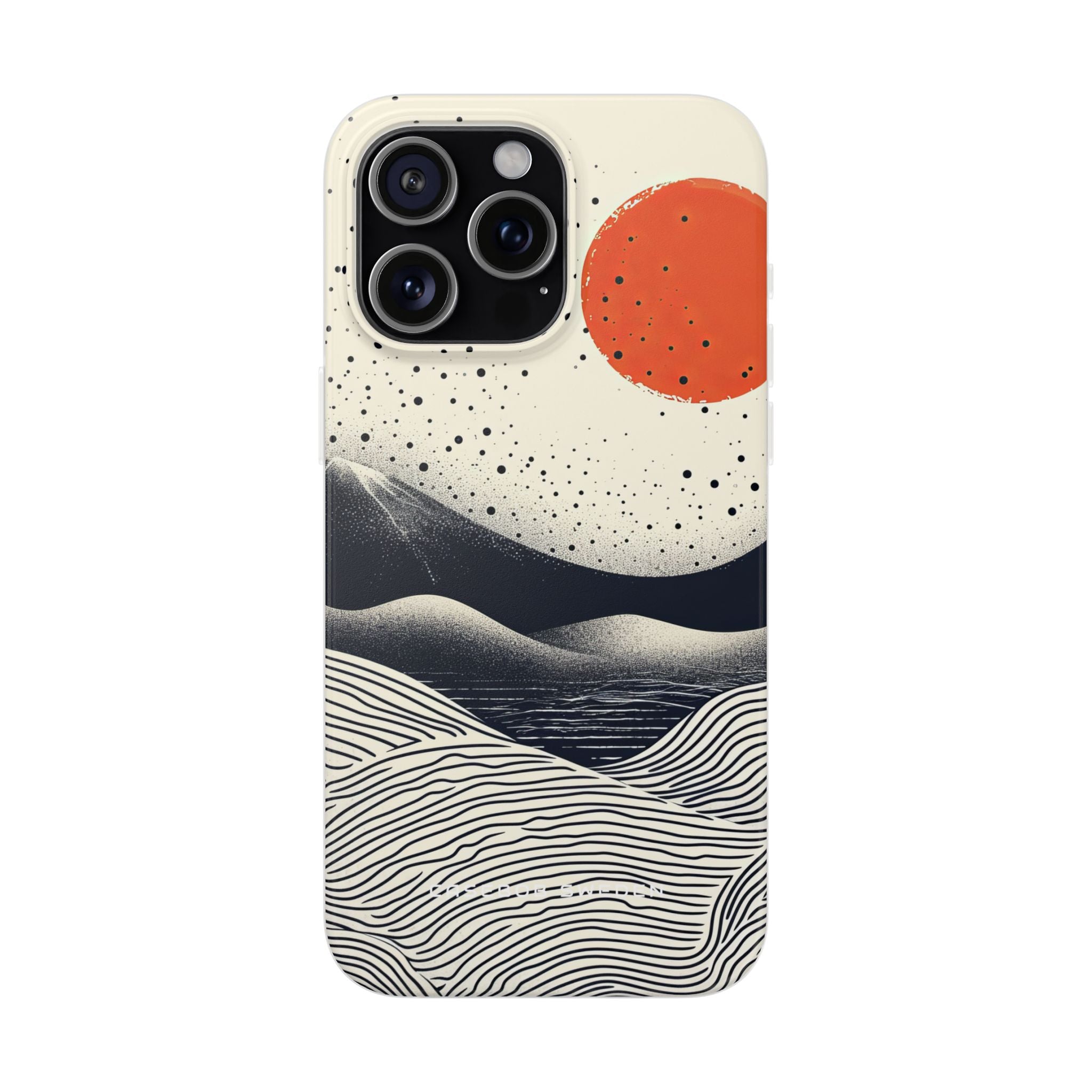 Red Sun Over Flowing Horizons iPhone 15 - Flexi Phone Case