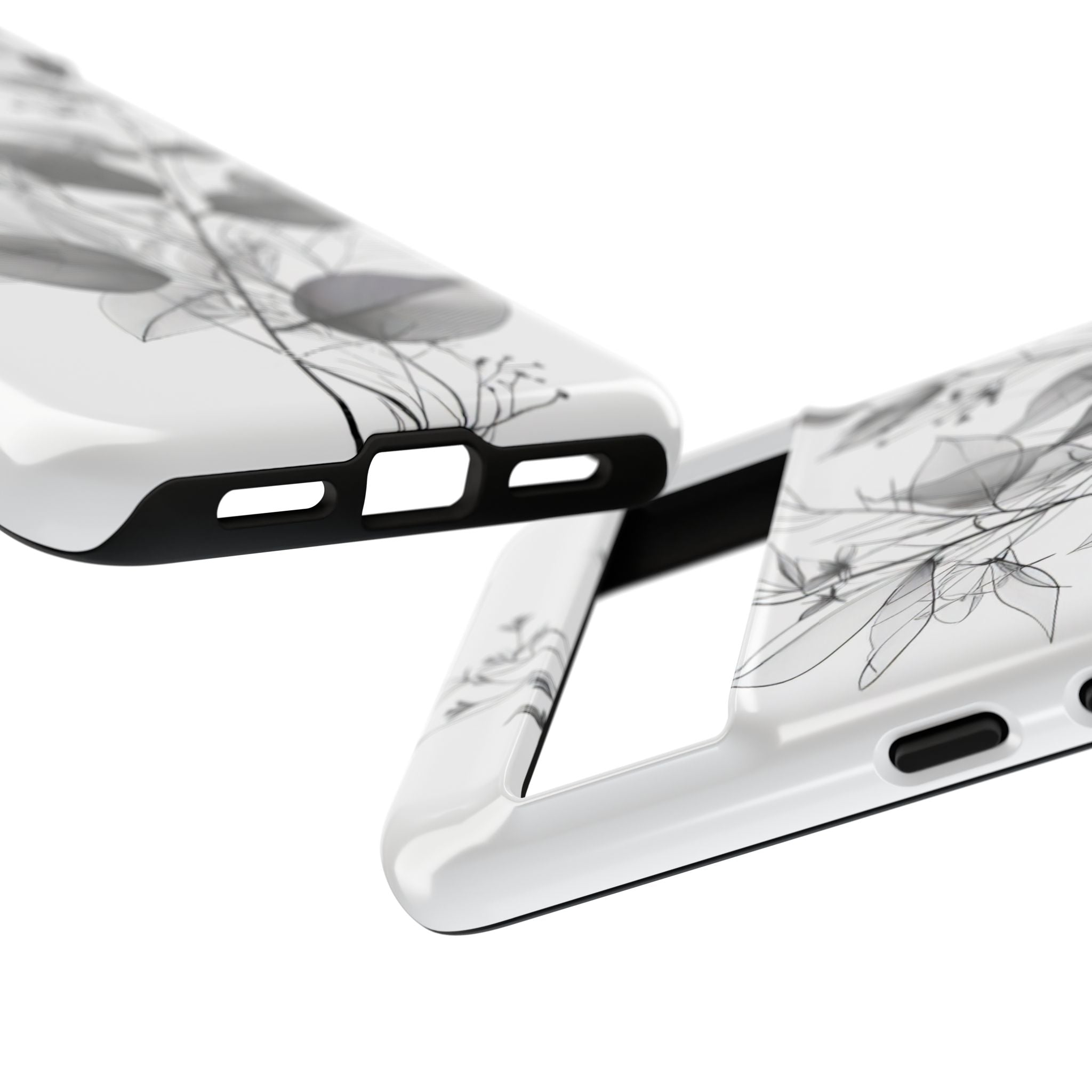 Monochrome Floral Elegance Google Pixel 8 - Tough Phone Case