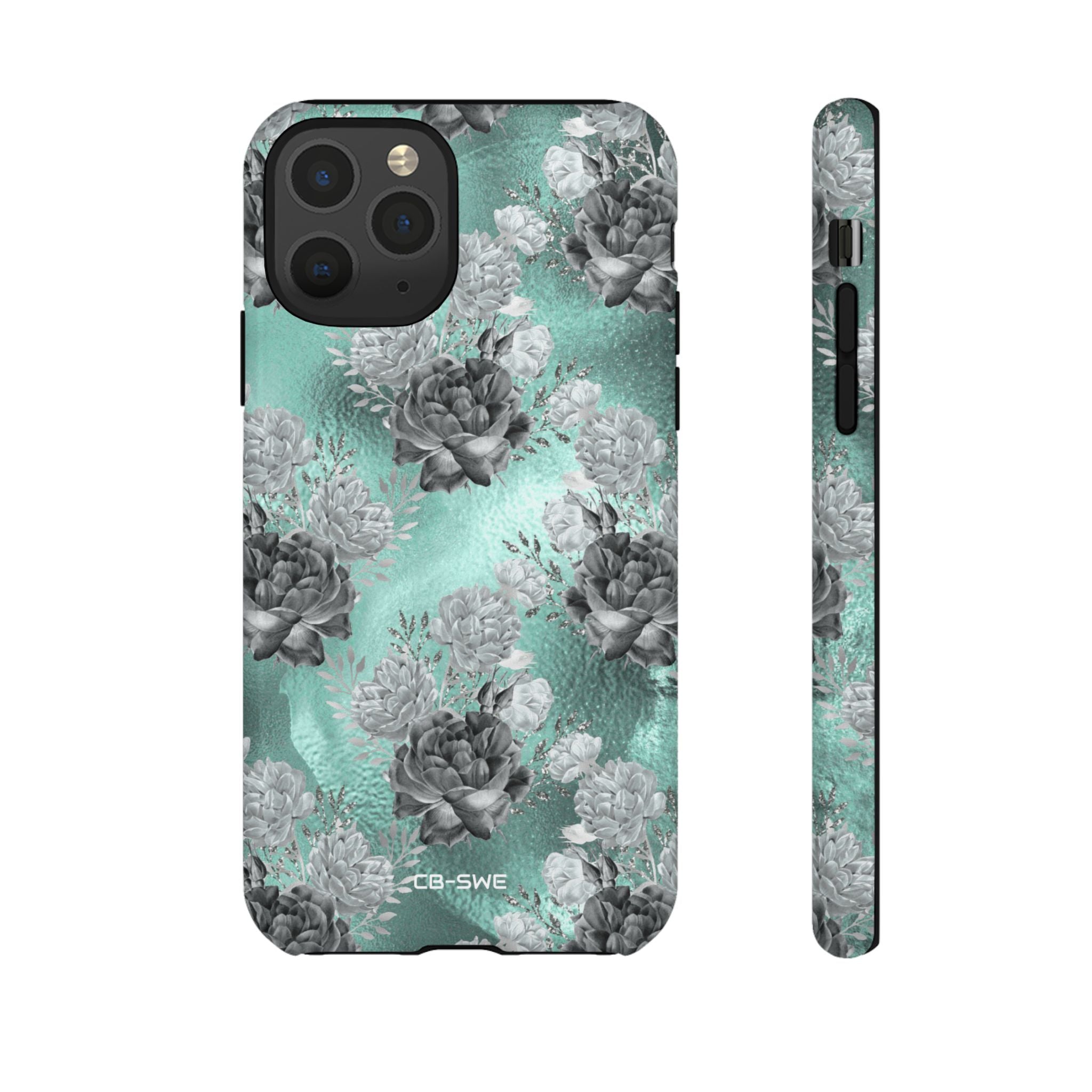 Teal Floral Elegance - iPhone Case