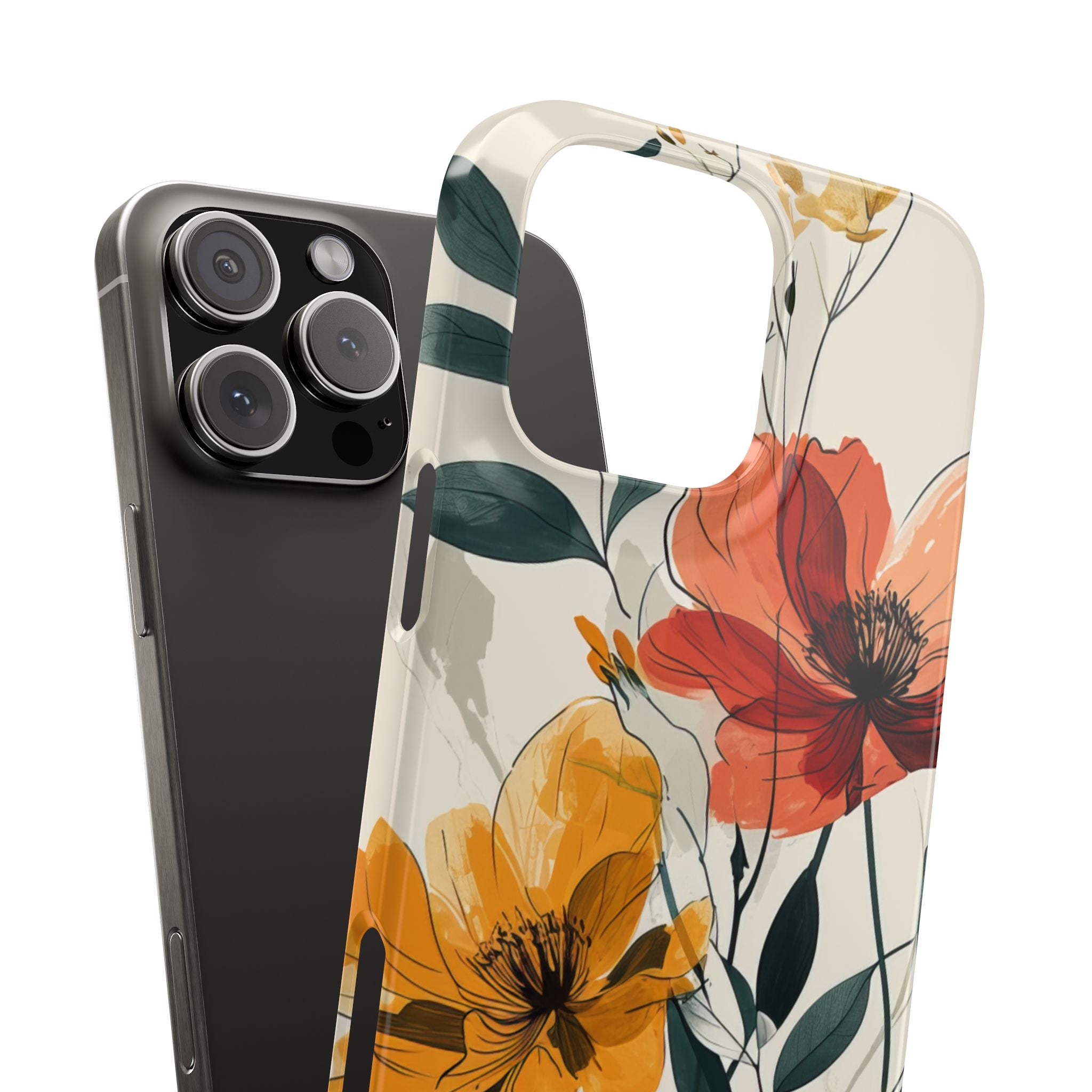 Elegant Floral Harmony iPhone 16 - Slim Phone Case