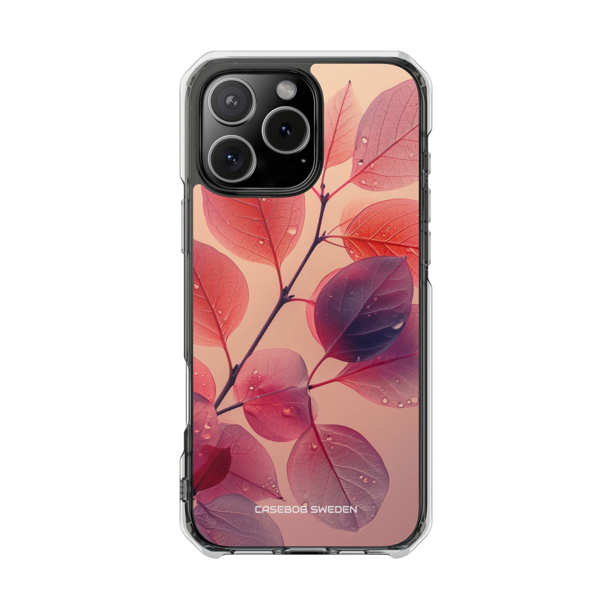 Pink Serenity Leaf Design - Clear Impact iPhone 16 Phone Case