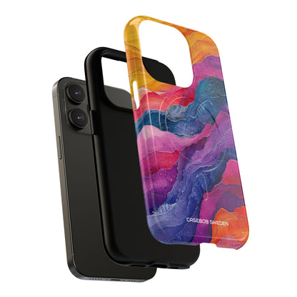 Vibrant Abstract Waves - Tough + MagSafe® iPhone 14 Phone Case