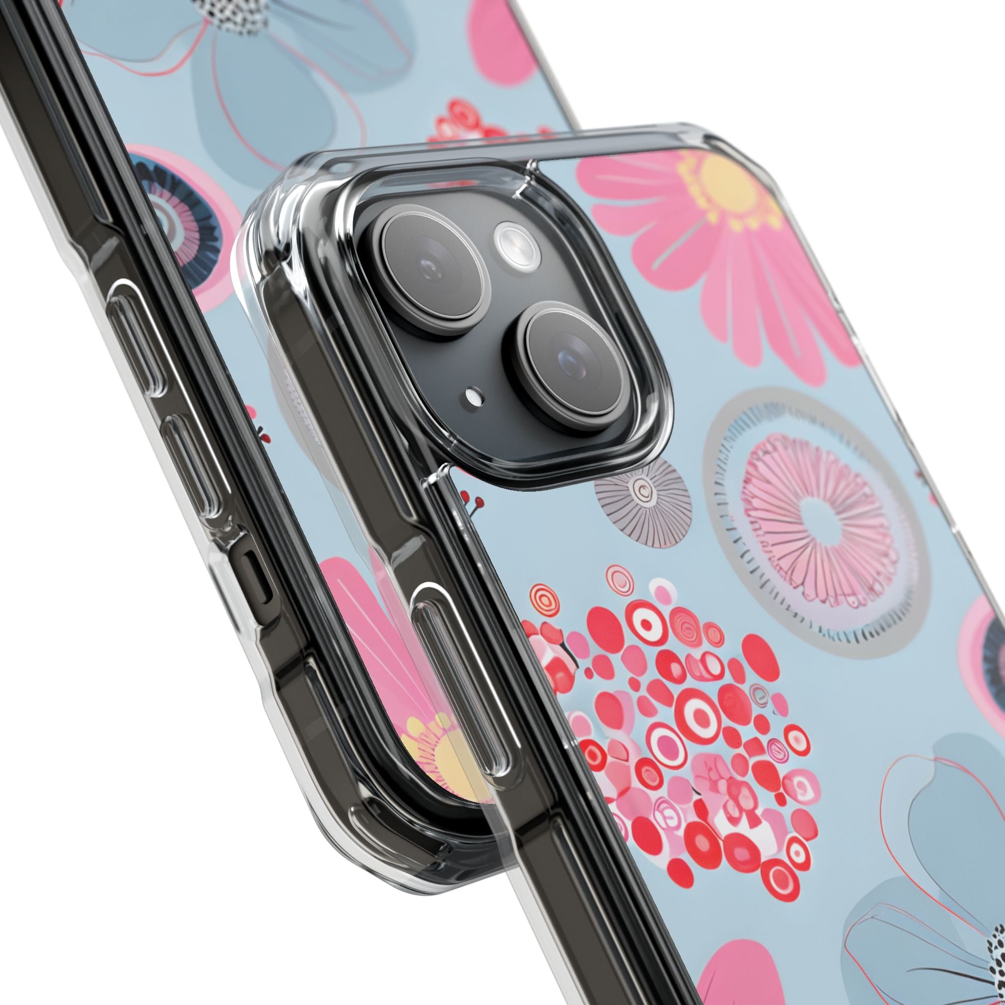 Floral Radiance Blue iPhone 15 Case - Impact