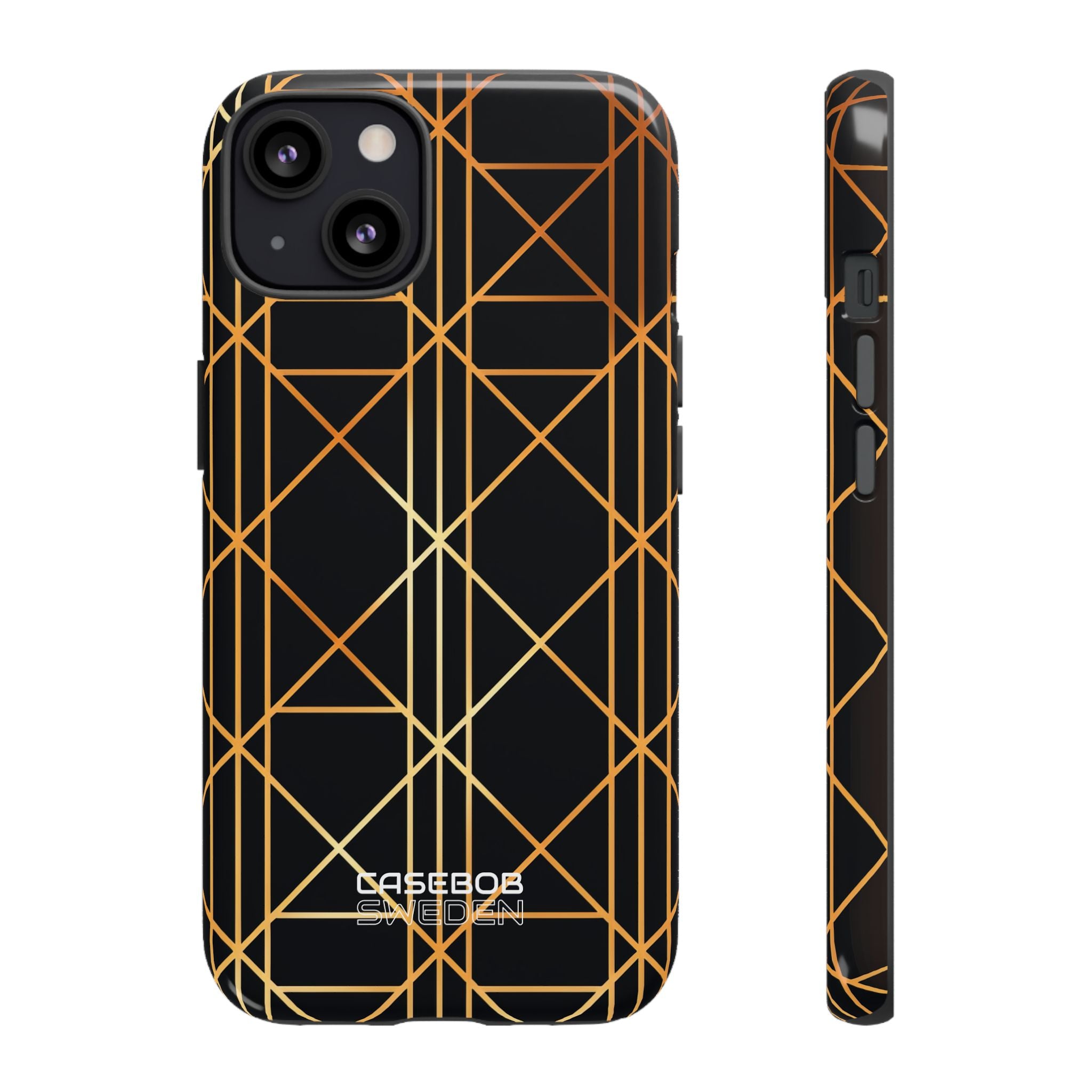Golden Geometric Elegance iPhone 13 - Tough