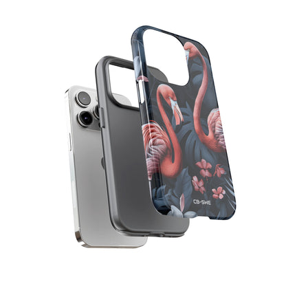 Flamingos Embrace Nature - iPhone Case