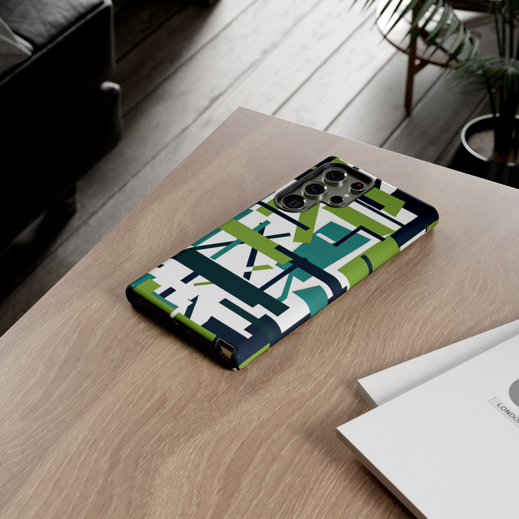 Green Geometry Glide Samsung S23 - Tough Phone Case