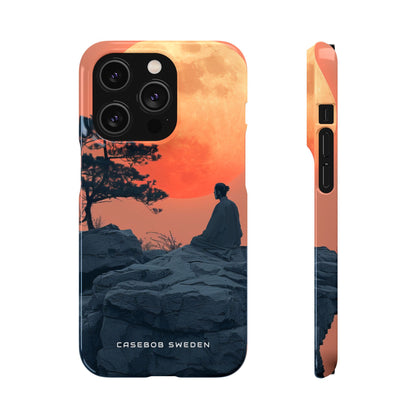 Zen Tranquility Under a Red Moon iPhone 14 - Slim Phone Case