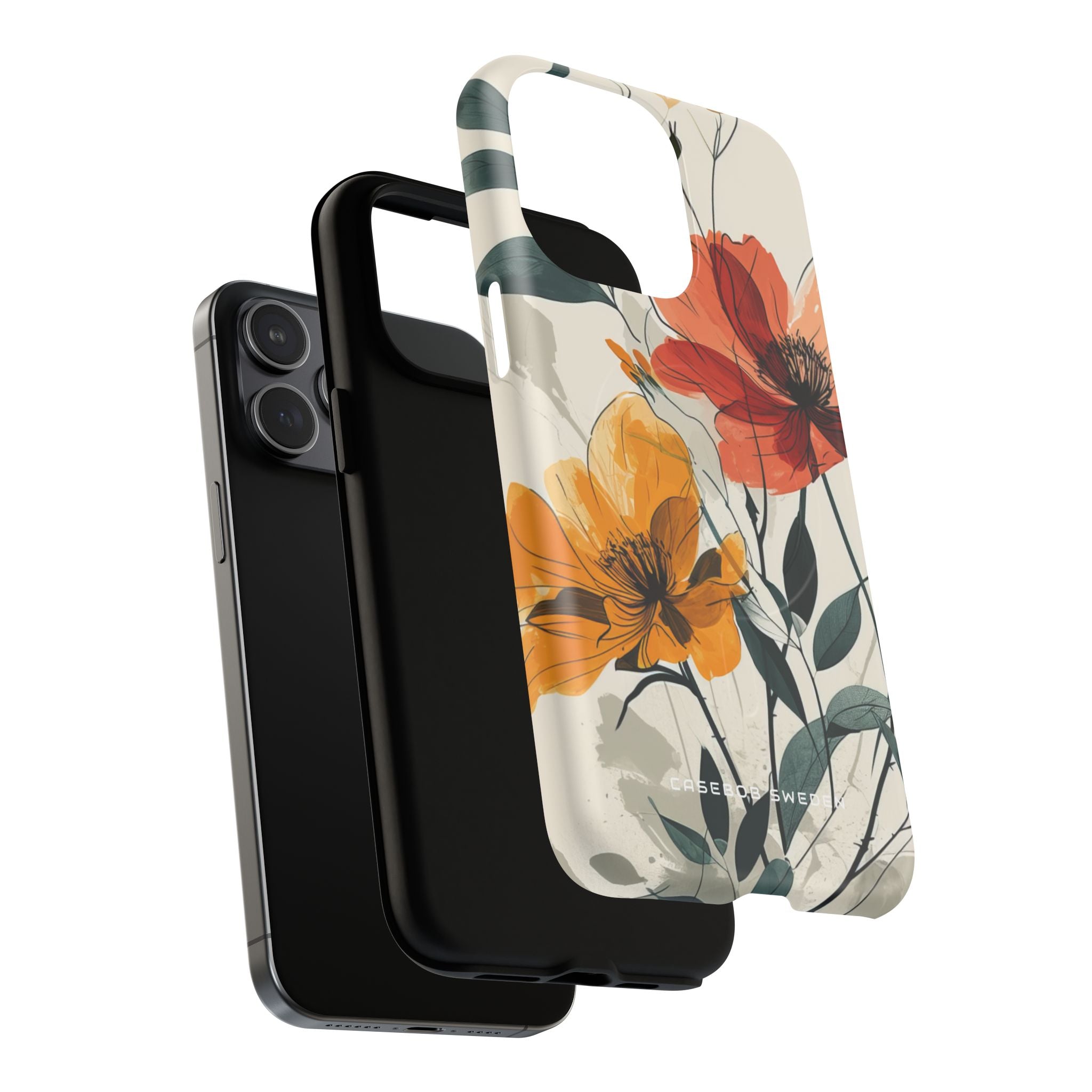 Elegant Floral Harmony iPhone 15 | Tough+ Phone Case