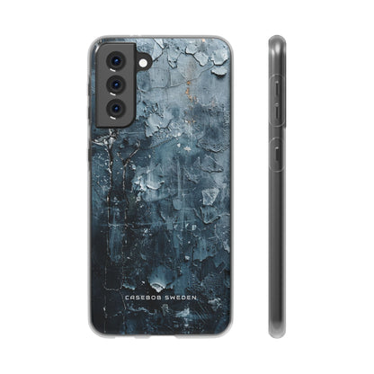 Weathered Blue Tapestry with Cracked Layers Samsung S21 - Flexi Phone Case