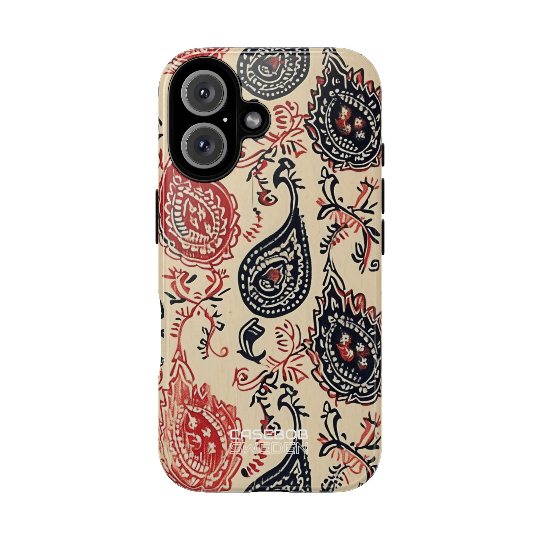 Navy Paisley Swirl iPhone 16 - Tough