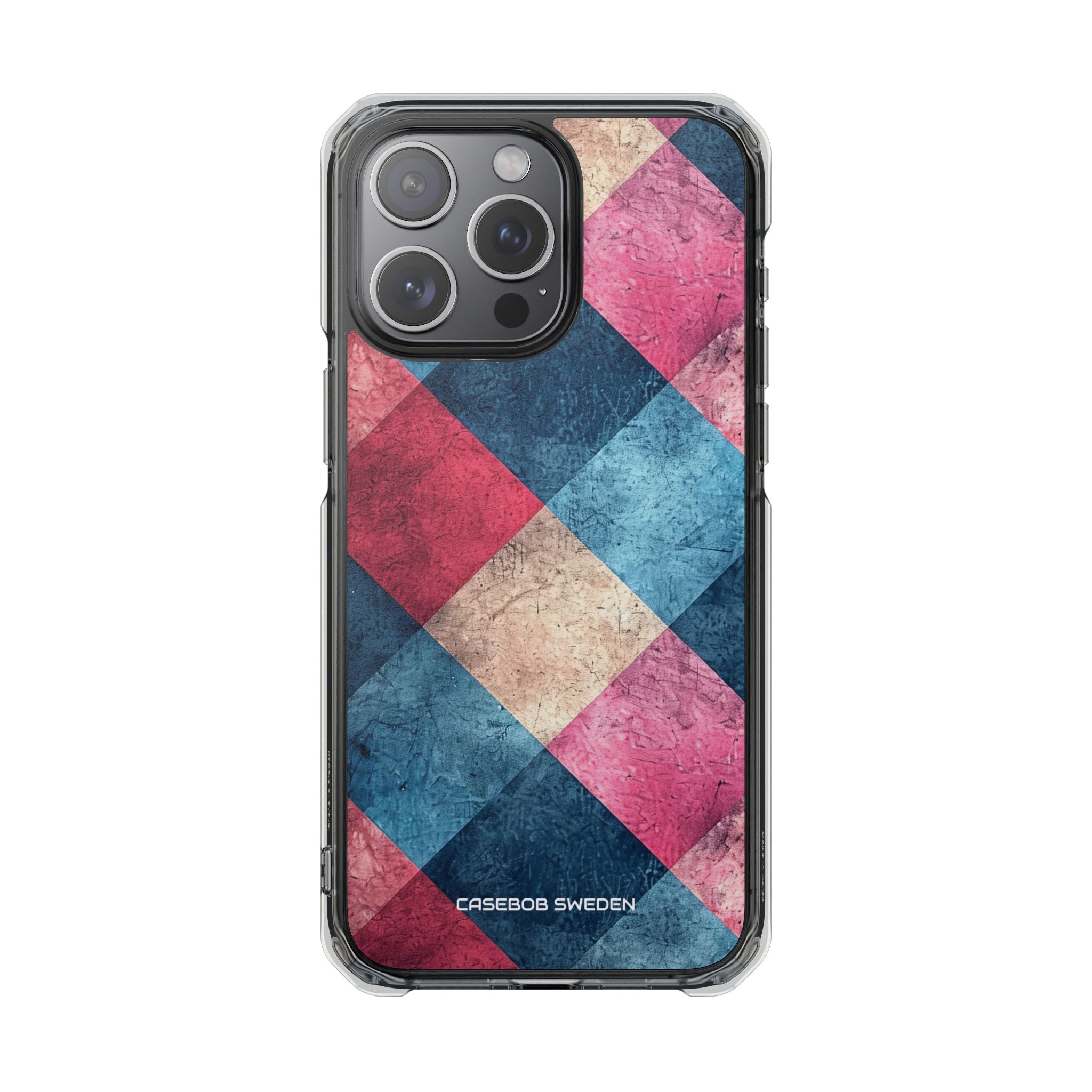 Bold Geometric Squares - Clear Impact iPhone 15 Phone Case