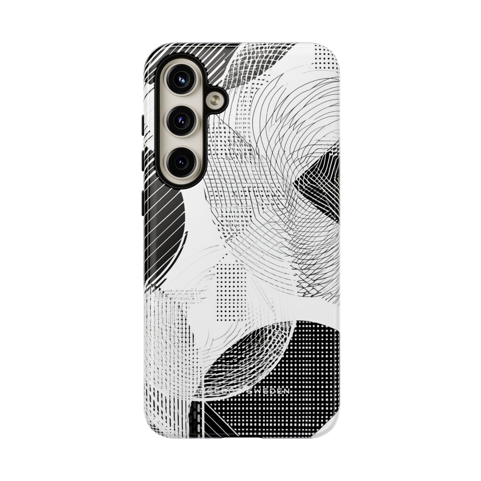 Geometric Monochrome Flow Samsung S24 - Tough Phone Case