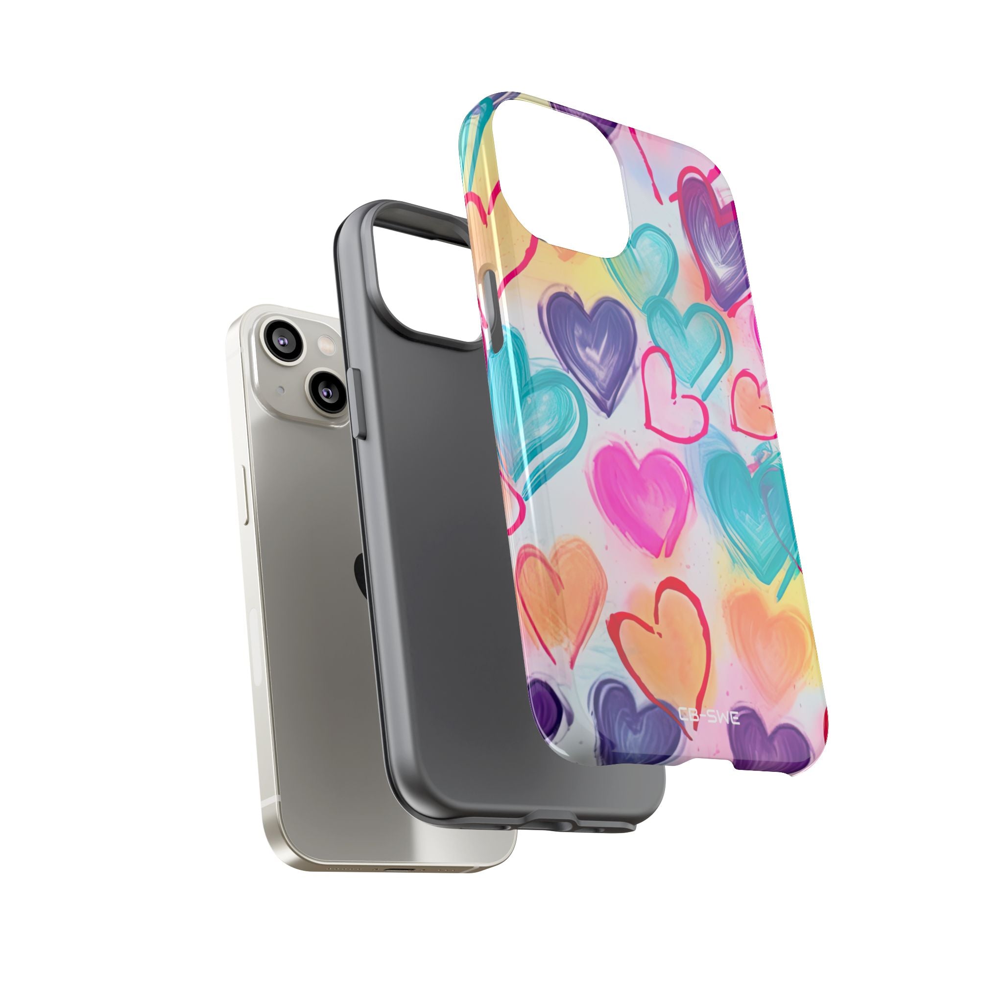 Hearts Dance Playfully - iPhone Case