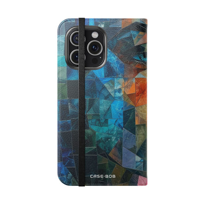 Mosaic Gaze Blue - iPhone 15 Pro Max Case - Wallet