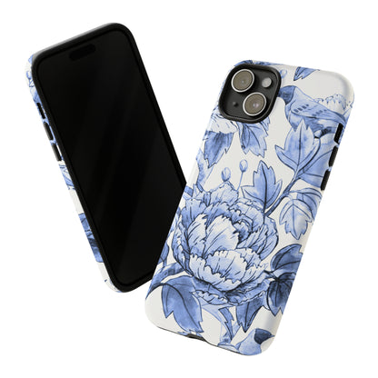 Watercolor Blue Floral - Protective Phone Case