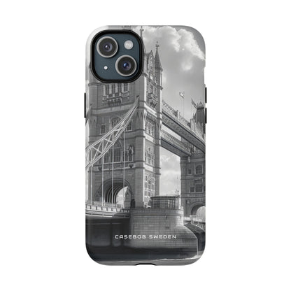 Tower Bridge Monochrome Architecture Study iPhone 15 | Tough+ Phone Case