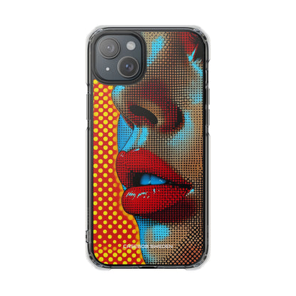 Yellow Red Pop Art Portrait - Clear Impact iPhone 15 Phone Case