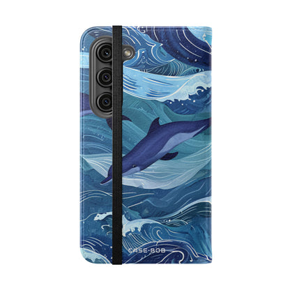 Delfiini Aalto Tanssi - Samsung S23 -lompakkokotelo