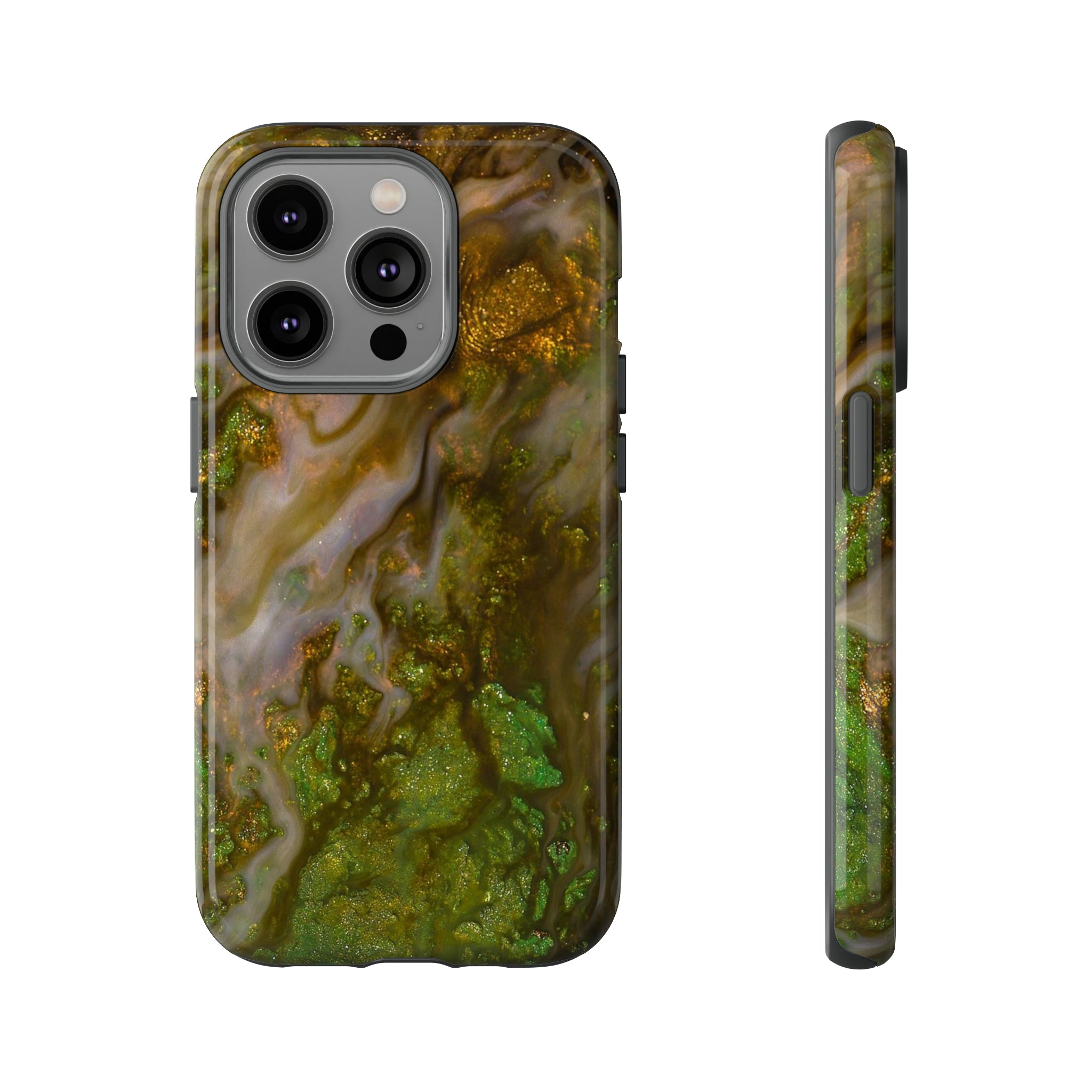 Smaragd Green Ink Art - Protective Phone Case