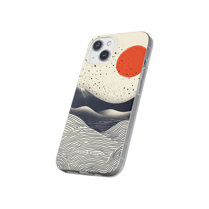 Red Sun Over Flowing Horizons iPhone 14 - Flexi Phone Case