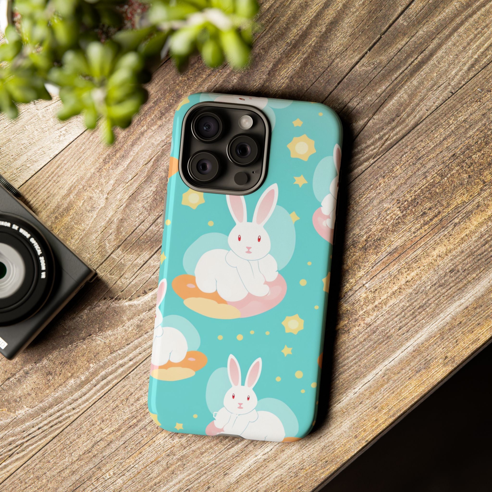 Bunnies Float Dreamily - iPhone Case