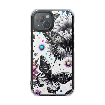 Monochrome Butterflies Sunlit iPhone 15 Case - Impact