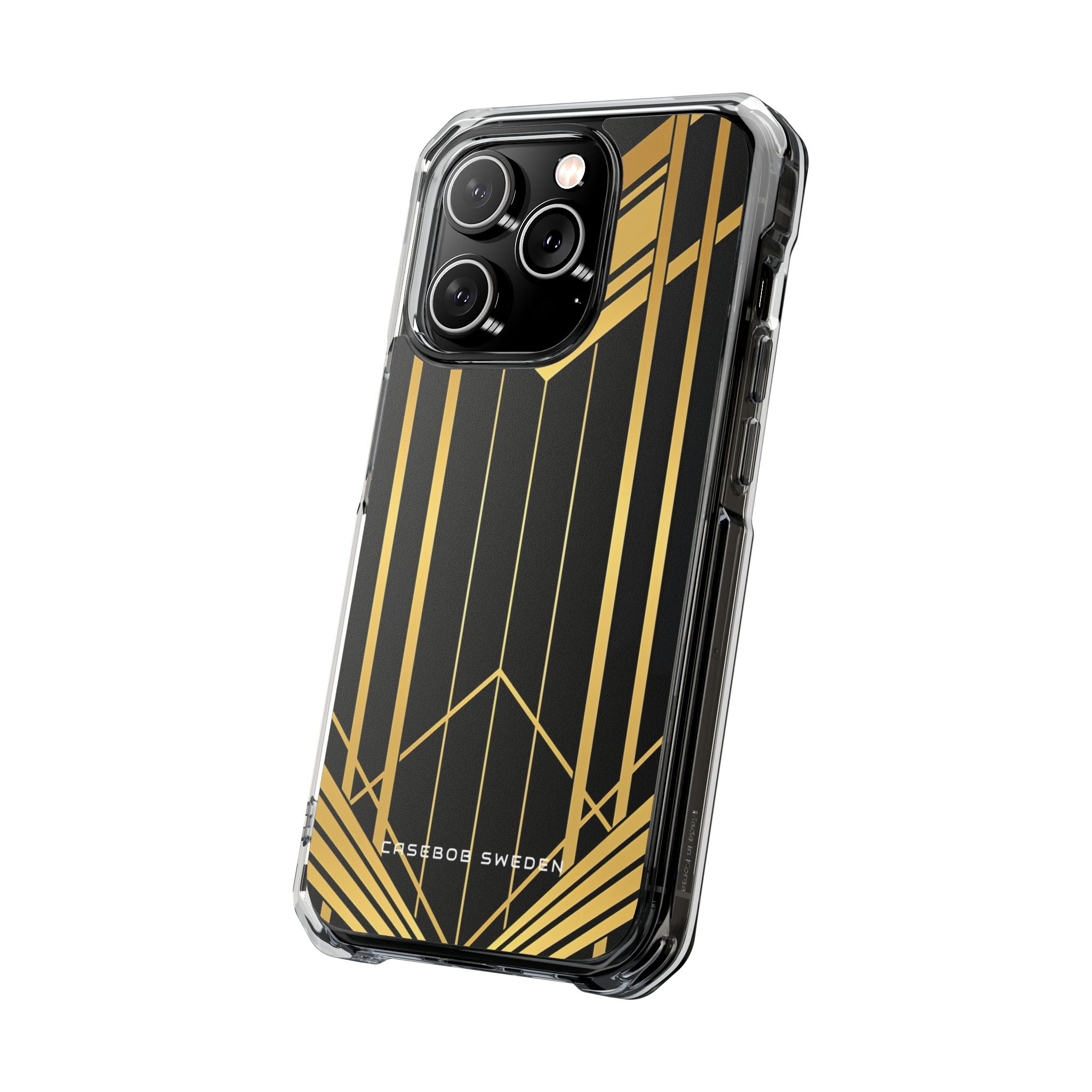 "Golden Art Deco Symmetry in Geometric Elegance" iPhone 14 - Clear Impact Phone Case