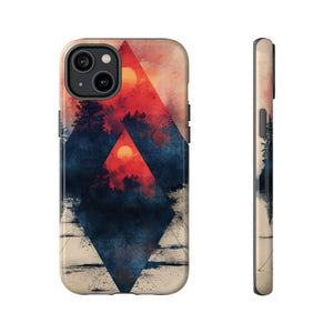 Pastel Triangle Forest Dusk - Protective Phone Case