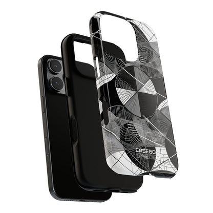 Labirinto a Cerchio Monocromatico iPhone 16 - Tough