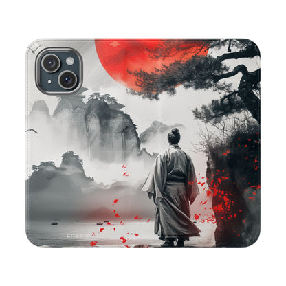 Red Sun Serenity - iPhone 15 Case - Wallet