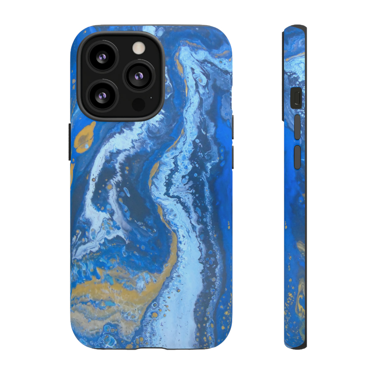 Acrylic Blue Gold - Protective Phone Case