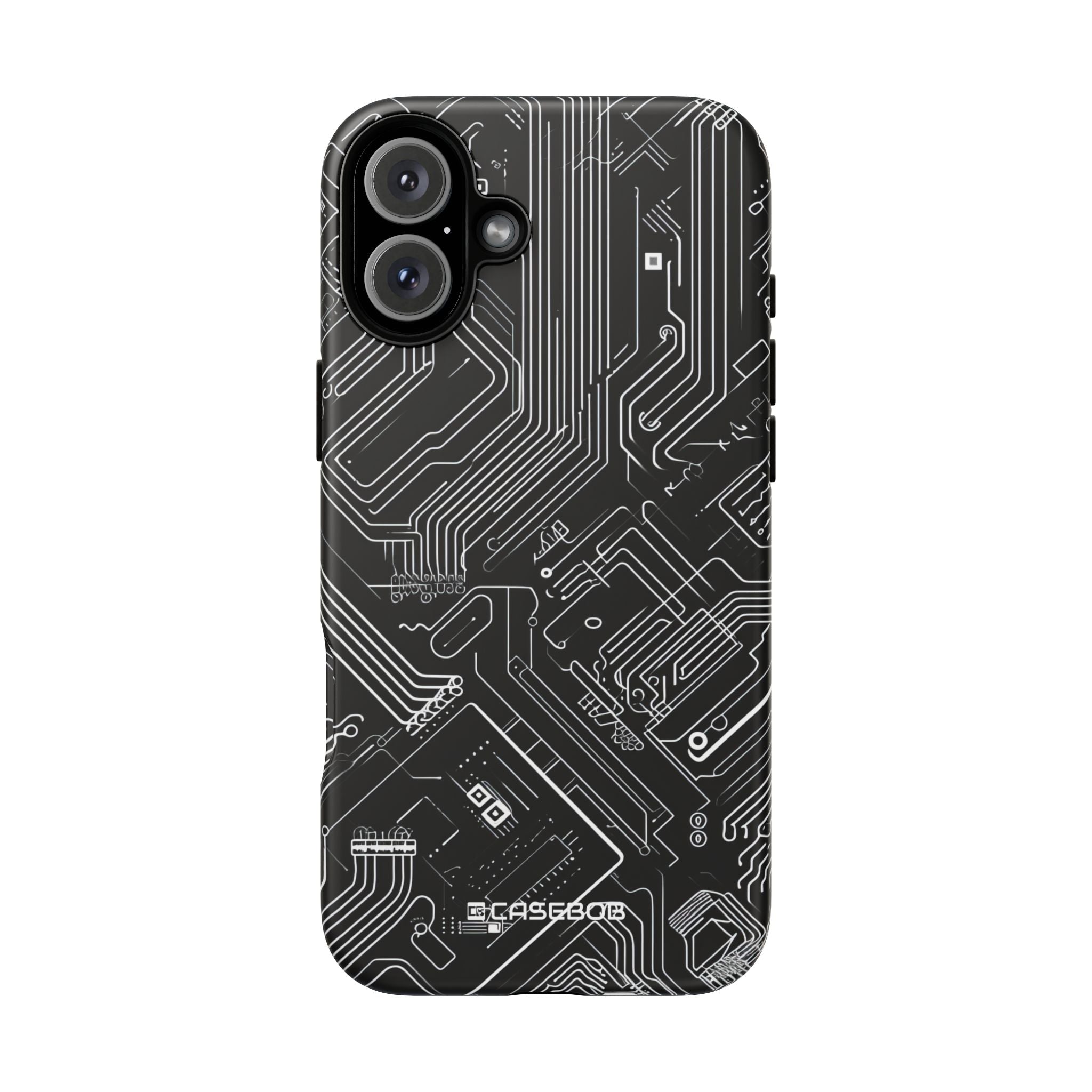 Circuitry Dreams: Abstract Black Design - for iPhone 16