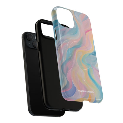 Dreamy Pastel Swirls - Tough + MagSafe® iPhone 15 Phone Case