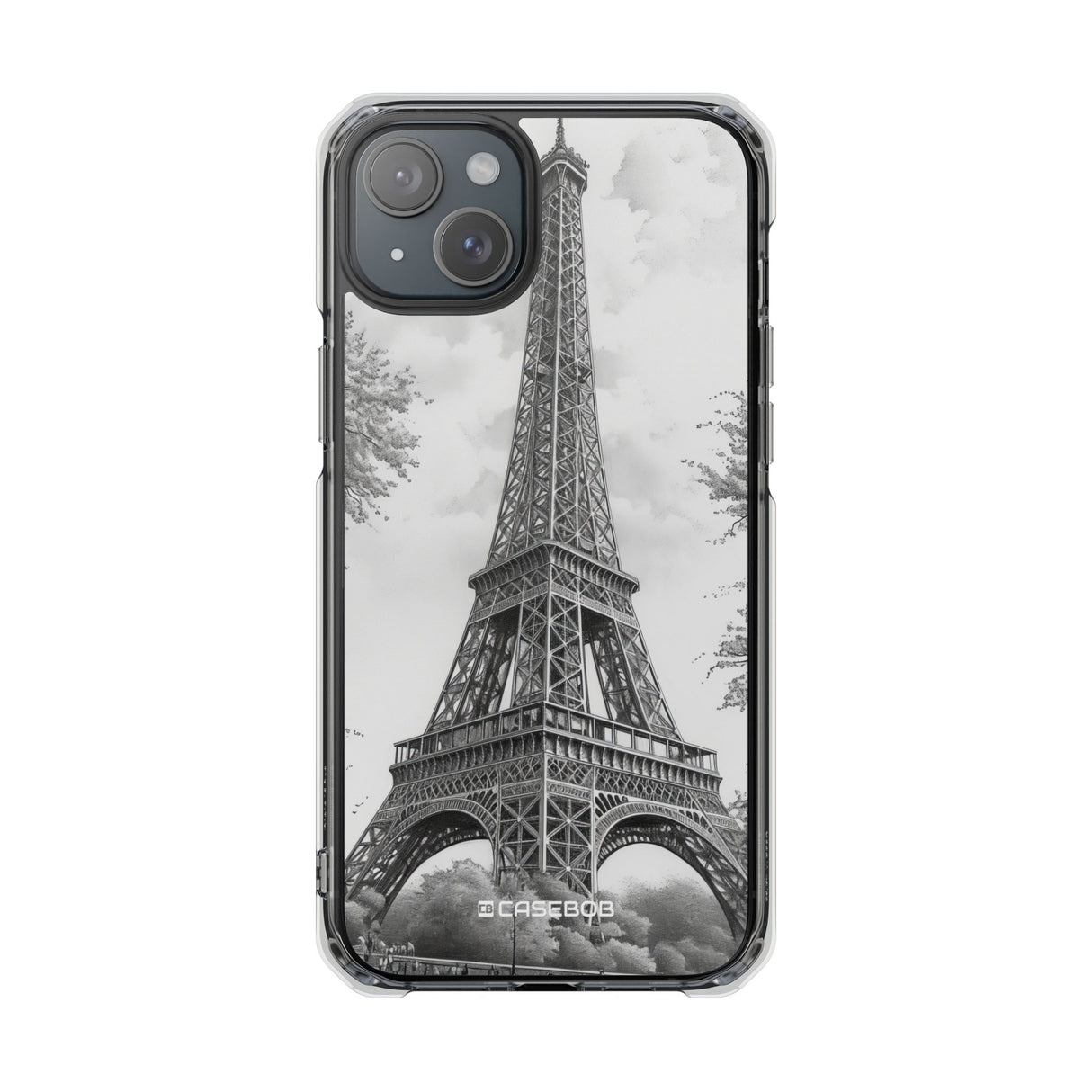 Parisian Monochrome Majesty – Handyhülle für iPhone (Clear Impact – Magnetisch)