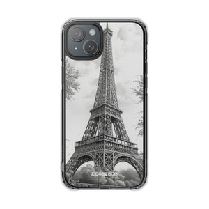 Parisian Monochrome Majesty - Phone Case for iPhone (Clear Impact - Magnetic)